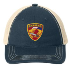 6th Ranger Battalion Raid at Cabanatuan-District ® Super Soft Mesh Back Cap Dark Navy/ Khaki