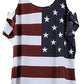 OMONSIM Women's Vogue Shoulder Off Wide Hem Design Top Shirt American Flag T Shirt - Ranger Rags
