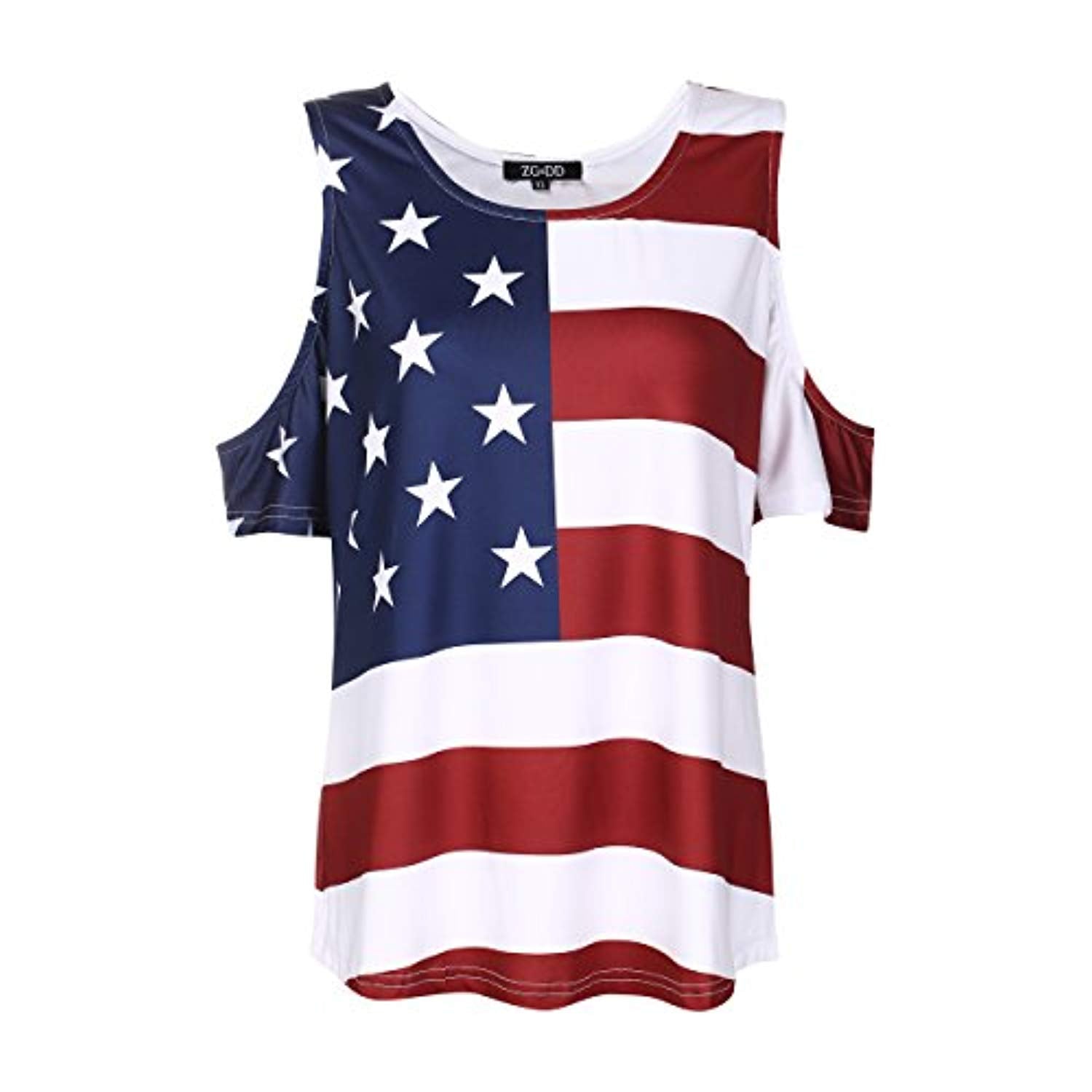 American flag off the shoulder online shirt