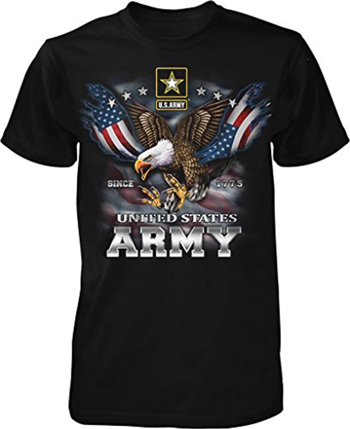 US Army, Since 1775, Eagle with American Flag Wings Men's T-Shirt - Ranger Rags