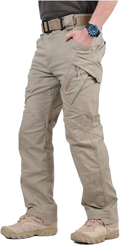 New Mens Lightweight Elasticated Waist Cargo Trousers Combat Work Pants  Bottoms | eBay