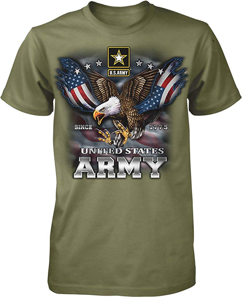 US Army, Since 1775, Eagle with American Flag Wings Men's T-Shirt - Ranger Rags