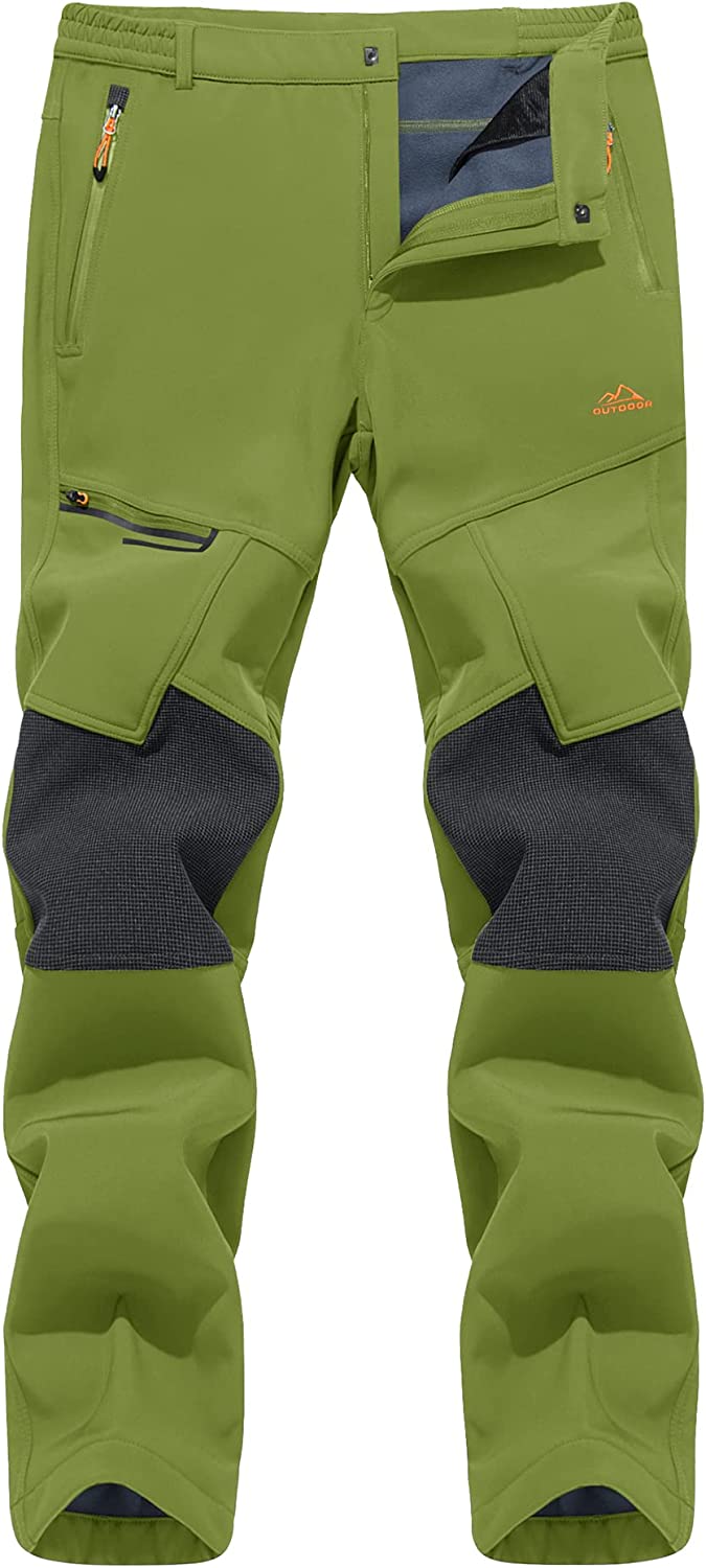 Winter Fleece Hiking Cargo Pants For Men Waterproof, Breathable