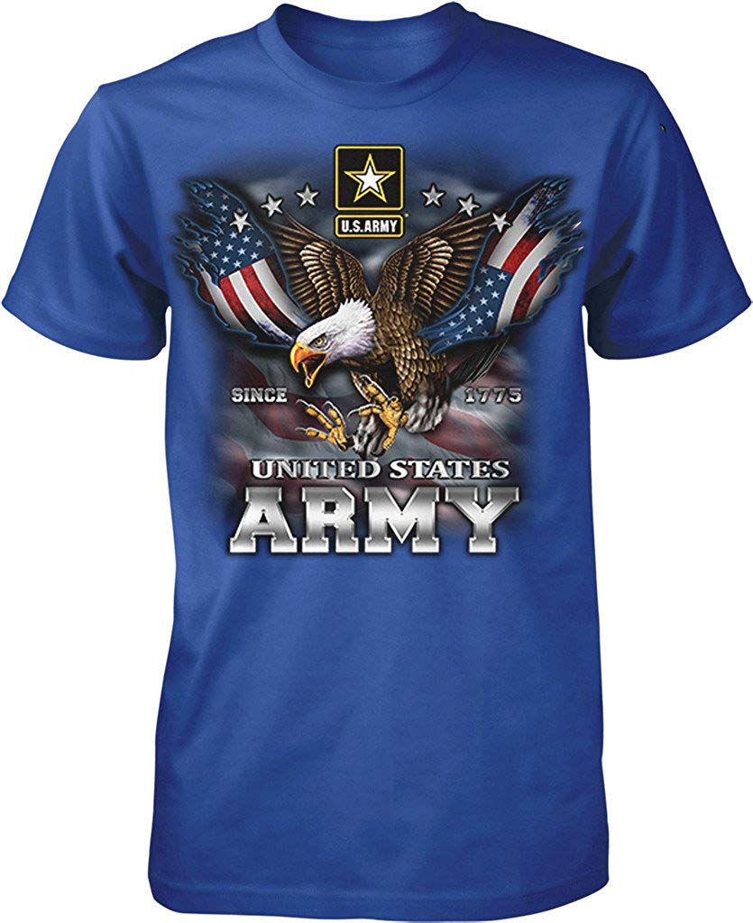 US Army, Since 1775, Eagle with American Flag Wings Men's T-Shirt - Ranger Rags