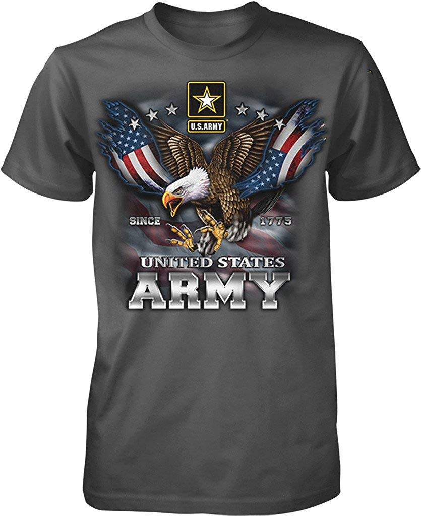 US Army, Since 1775, Eagle with American Flag Wings Men's T-Shirt - Ranger Rags