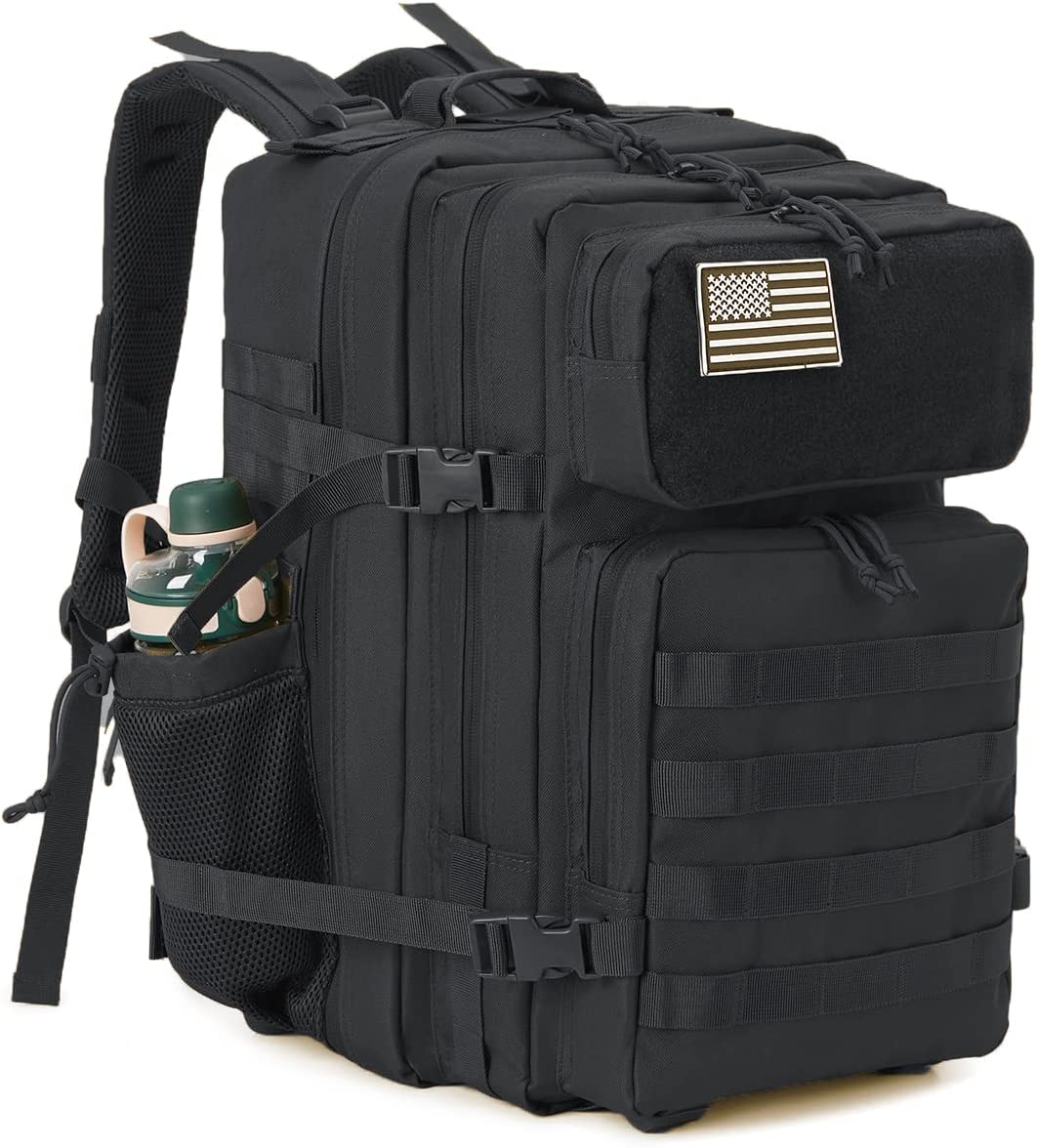 FR Fashion Co. 45L Men's Molle Tactical Backpack Black