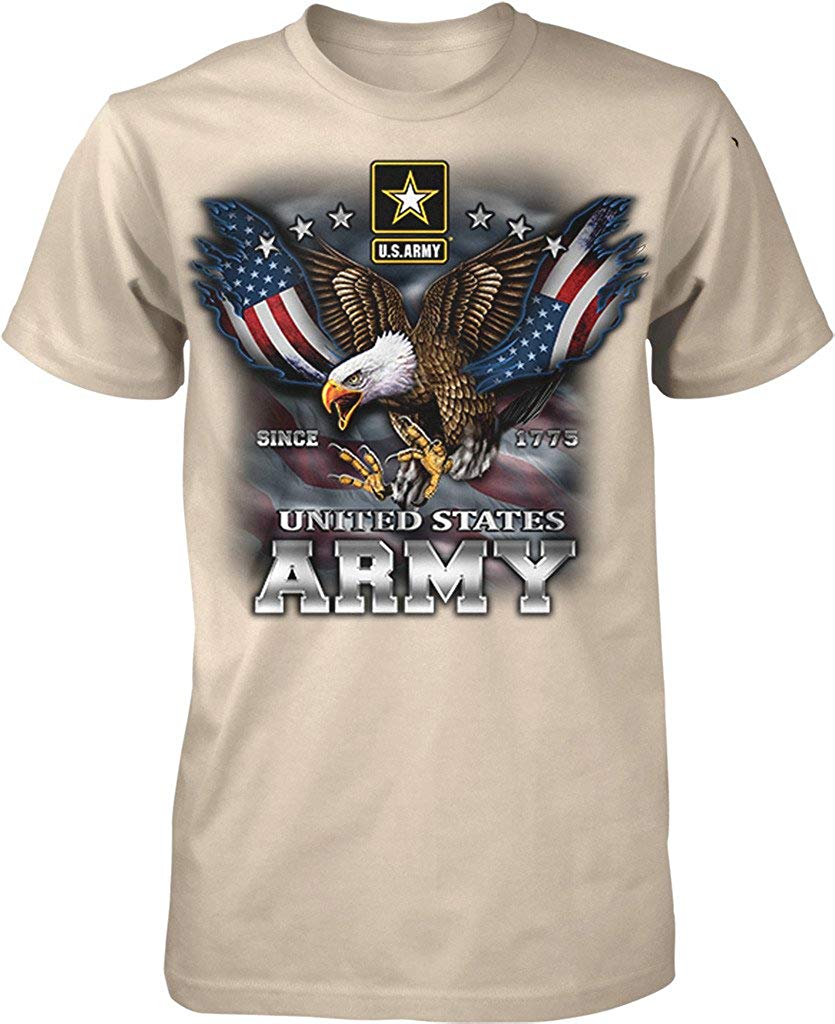 US Army, Since 1775, Eagle with American Flag Wings Men's T-Shirt - Ranger Rags