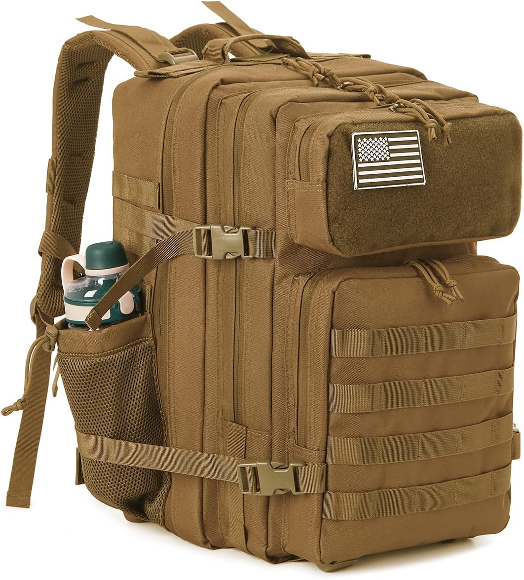  QT&QY Mochila táctica militar de 25L/35L/45L para hombres Molle  Daypack 3 días Bug Out bolsa senderismo mochila con soporte para botella :  Deportes y Actividades al Aire Libre