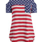 OMONSIM Women's Vogue Shoulder Off Wide Hem Design Top Shirt American Flag T Shirt - Ranger Rags