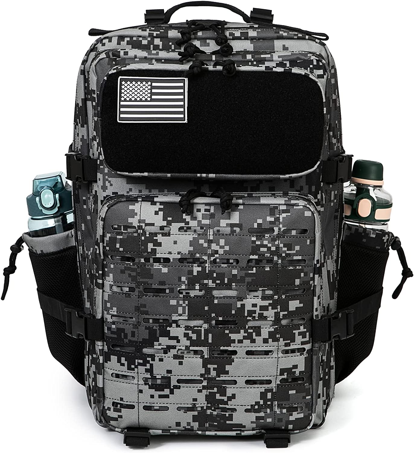 QT&QY Military Tactical Backpacks For Men Molle Daypack 45L Large 3 Day Bug  Out Bag Hiking Rucksack With Bottle Holder